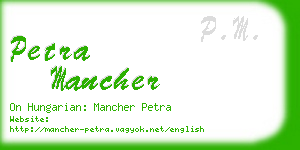 petra mancher business card